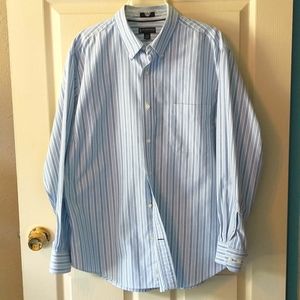 Like new! Stafford men's LS blue stripe, Sz L